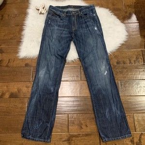 Five Four Mens Jeans Straight Leg Medium Wash Blue Denim Size 33
